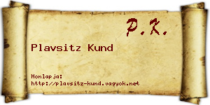 Plavsitz Kund névjegykártya